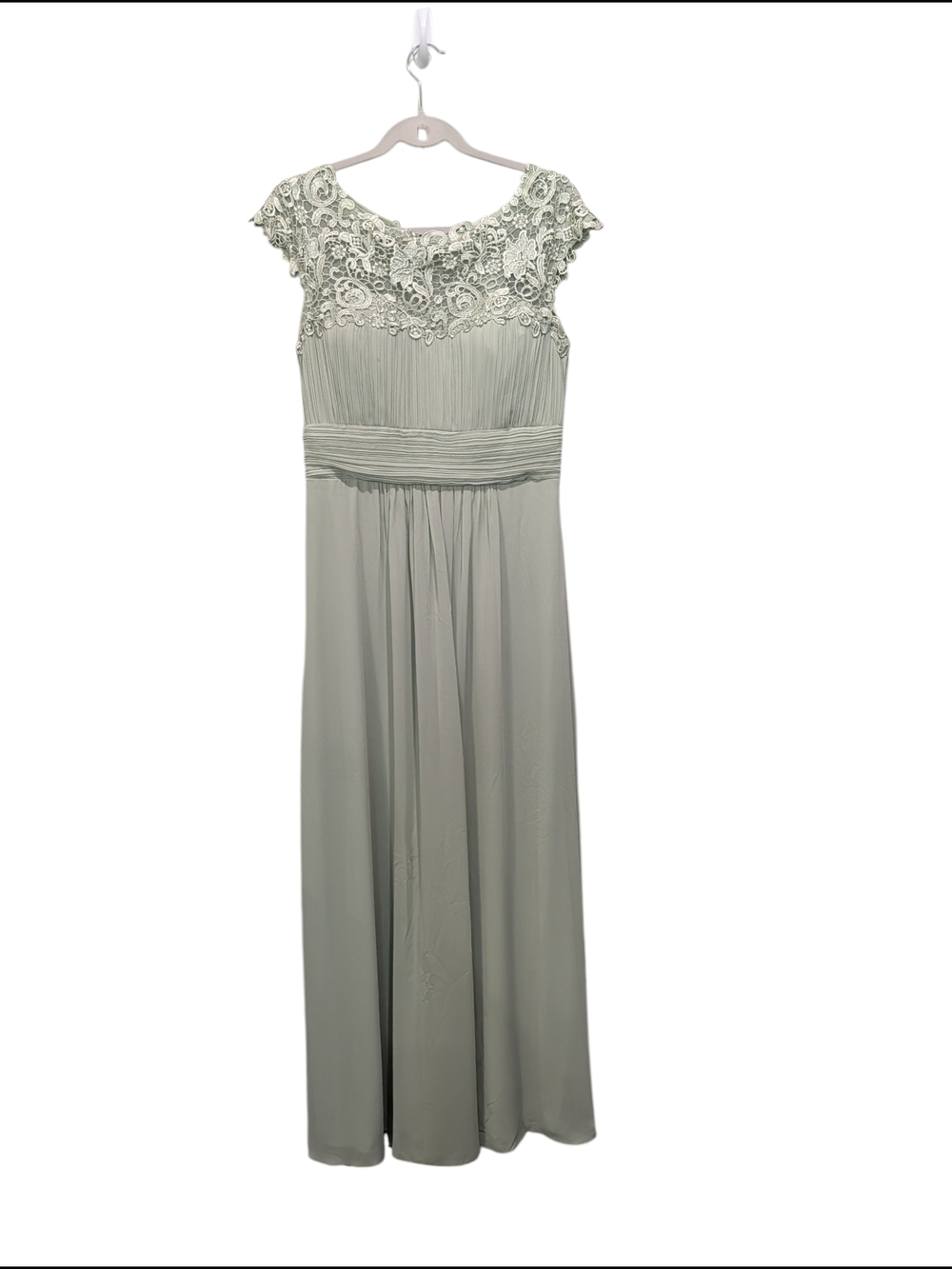 Ever Pretty Formal Dress XL US 10 Sage Green Lace Bodice Empire Waist Maxi